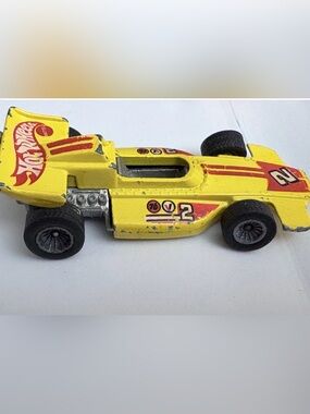Hot Wheels Yellow Race Car Toy - Classic Formula Racer
